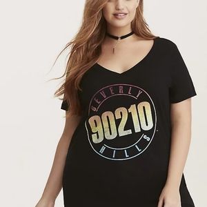 Beberly Hills 90210 Black V-neck Tee Sz. 2